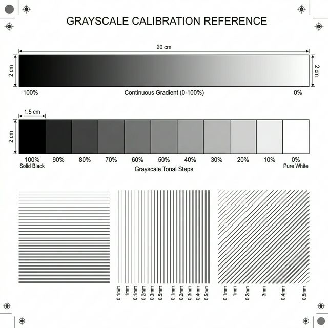 Full Grayscale Gradient and Tonal Test Page Reference